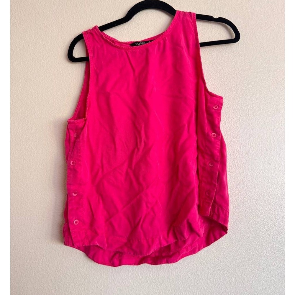 Velvet Heart Hot Pink Tencel Tank Top M Coquette Colorful Coquette Euro Summer